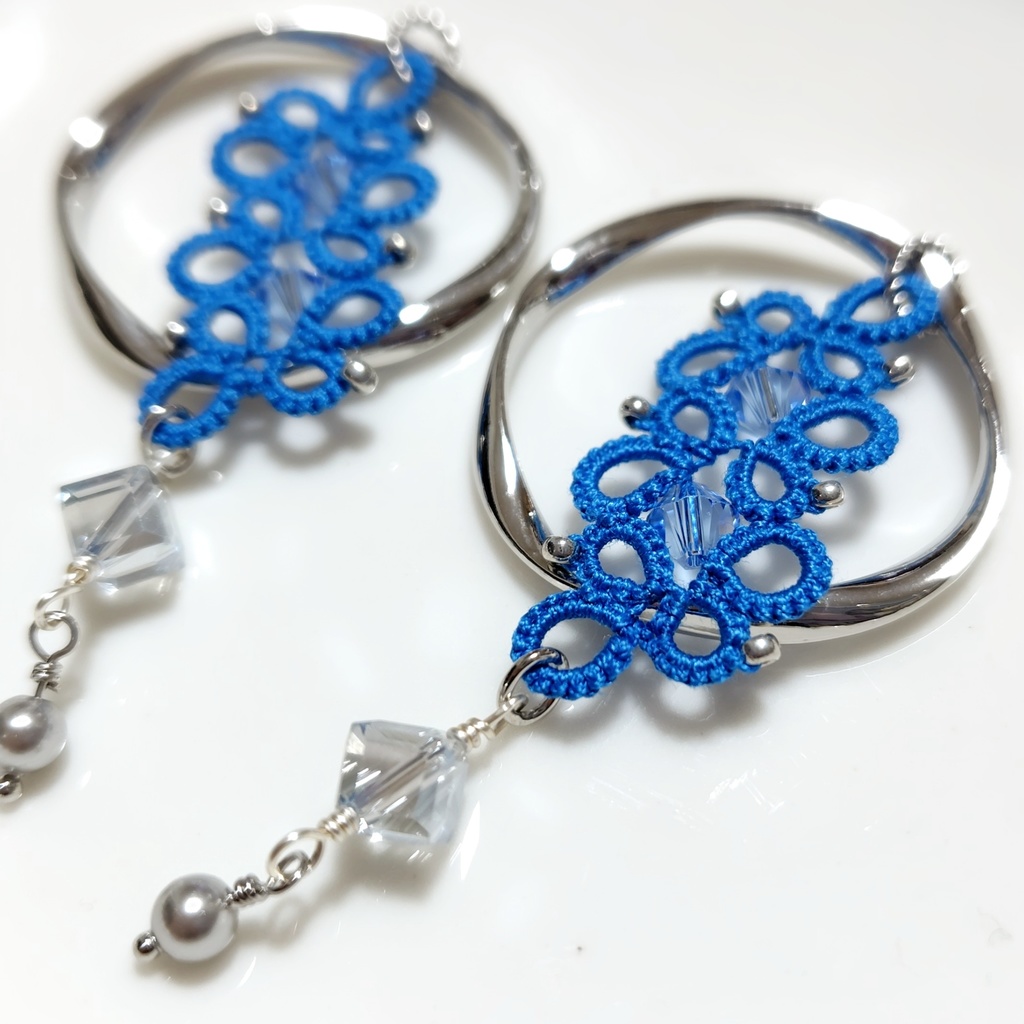 【オリジナル】タティングレースのイヤーアクセサリーサリー