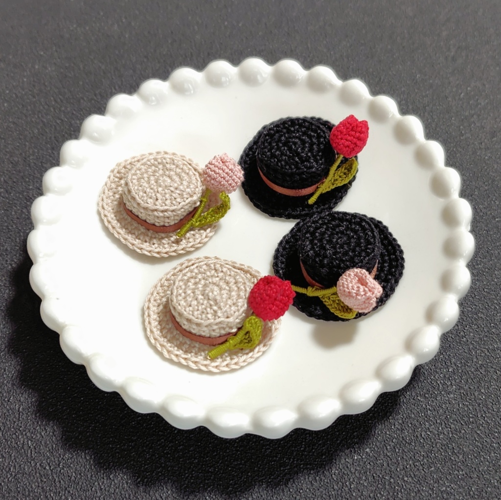 【オリジナル】チューリップ付きカンカン帽