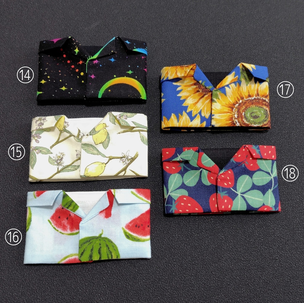 【オリジナル】派手柄シャツ (俵型ぬいぐるみ用)