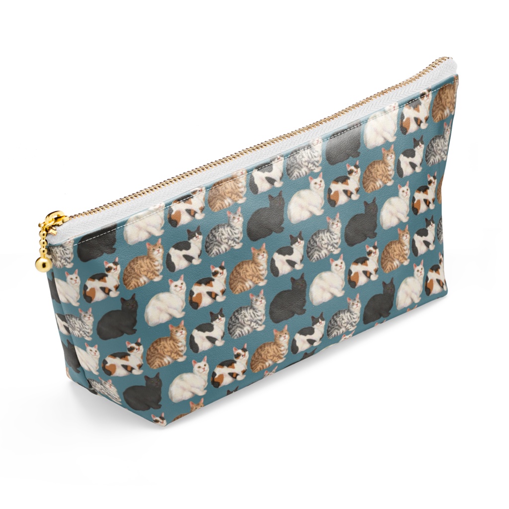 猫ちゃんズポーチ 青