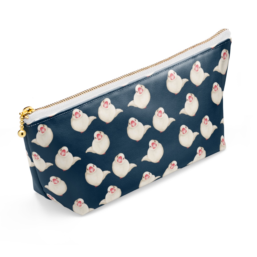 文鳥ちゃんポーチ 紺