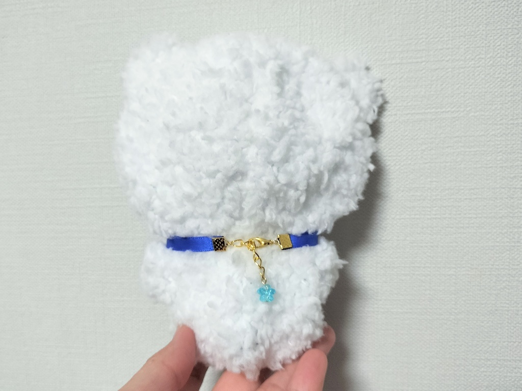 お花柄のシロクマちゃん◆12cmぬい向け着ぐるみ