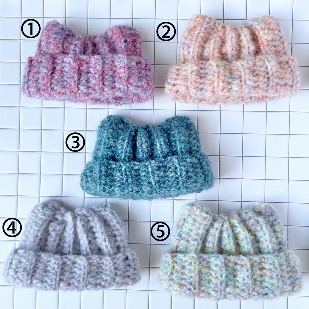 ☁️10月お迎え分☁️ ふわもこ猫耳ぼうし【10cmサイズ ぬいぐるみ服】