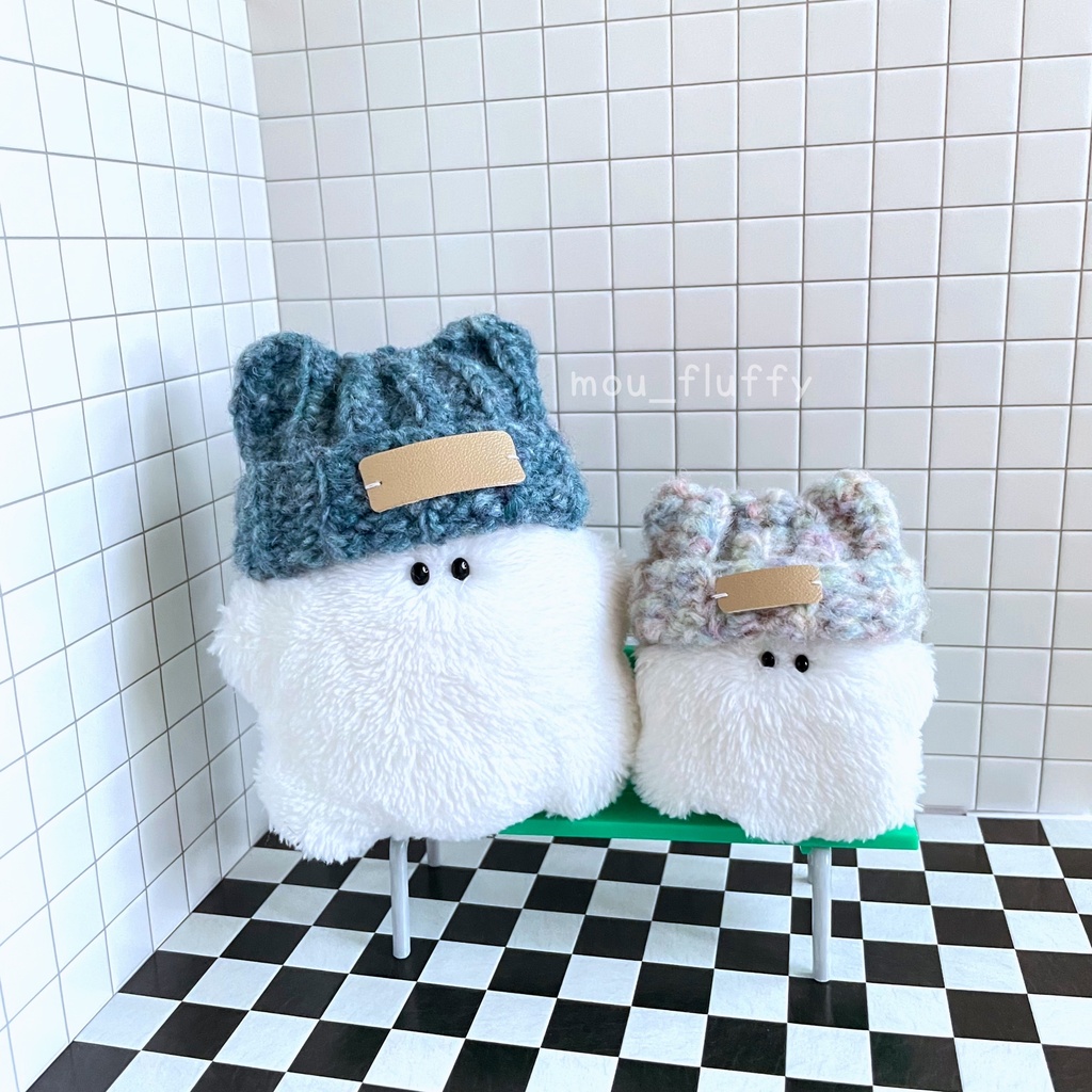 ☁️10月お迎え分☁️ ふわもこ猫耳ぼうし【10cmサイズ ぬいぐるみ服】