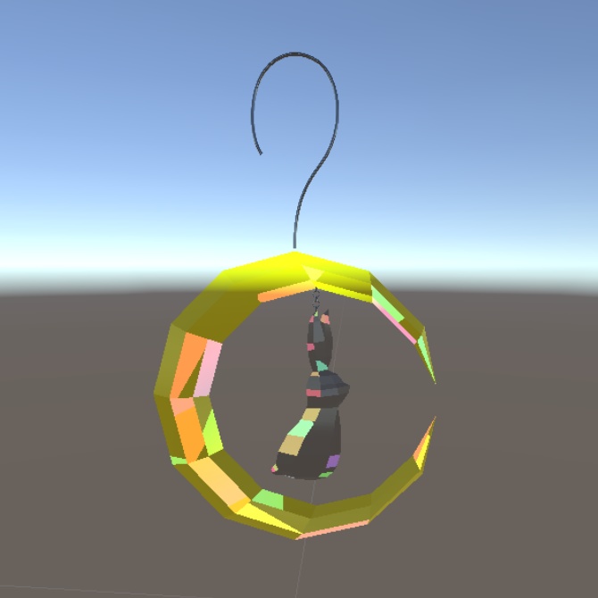 三日月兎のイヤリング【3Dモデル】
