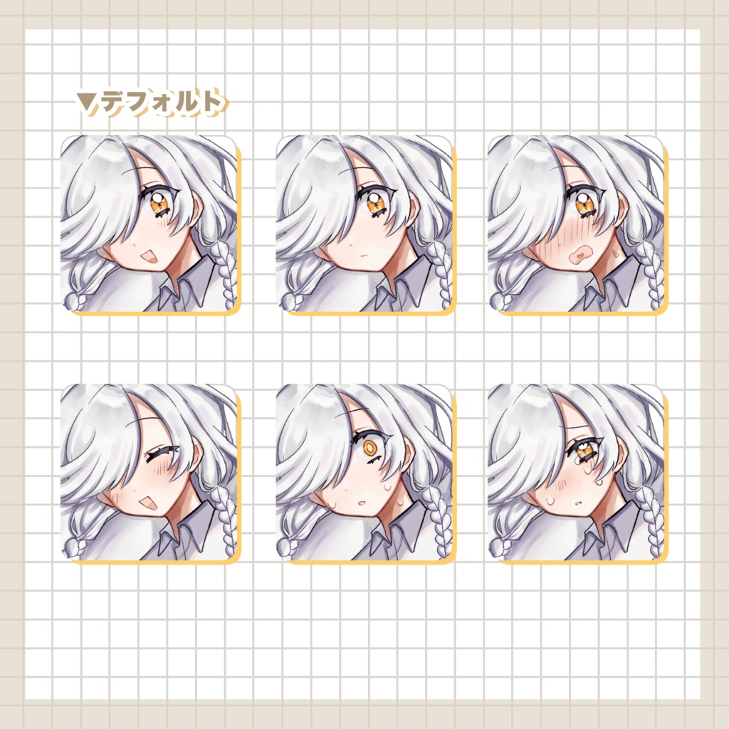 【立ち絵素材】白髪片目隠れの女性【服差分有】