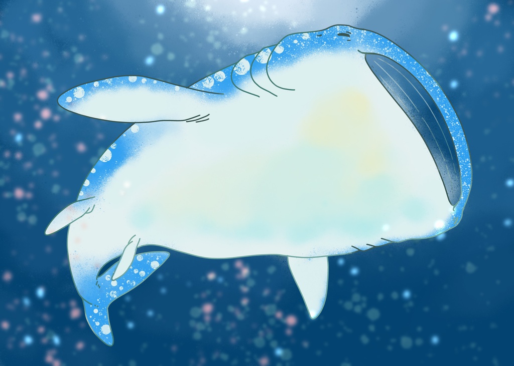 星を泳ぐジンベイザメ ブランケット