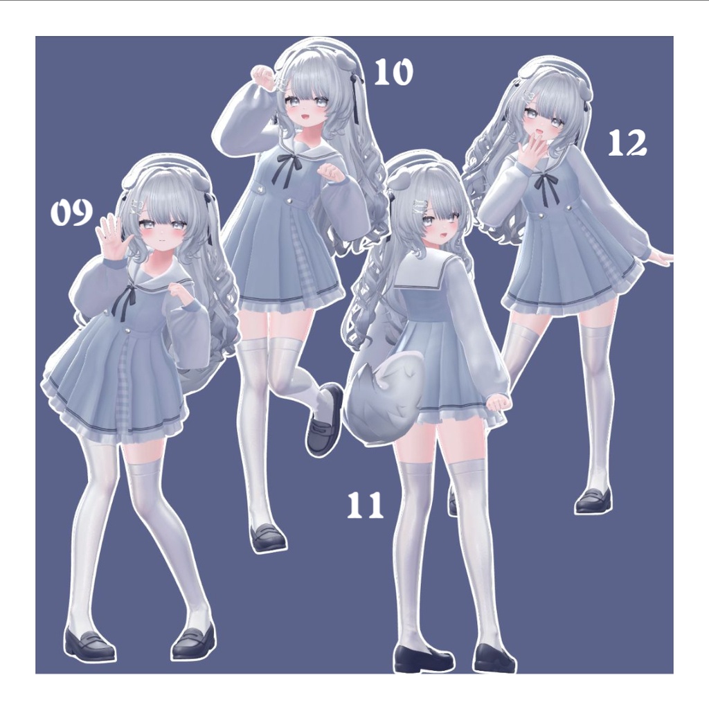 【無料あり】【2アバター対応】girls sweet pose set ♡ 40種