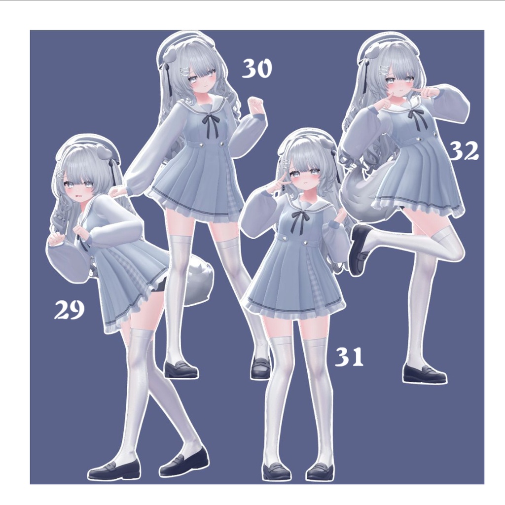 【無料あり】【2アバター対応】girls sweet pose set ♡ 40種