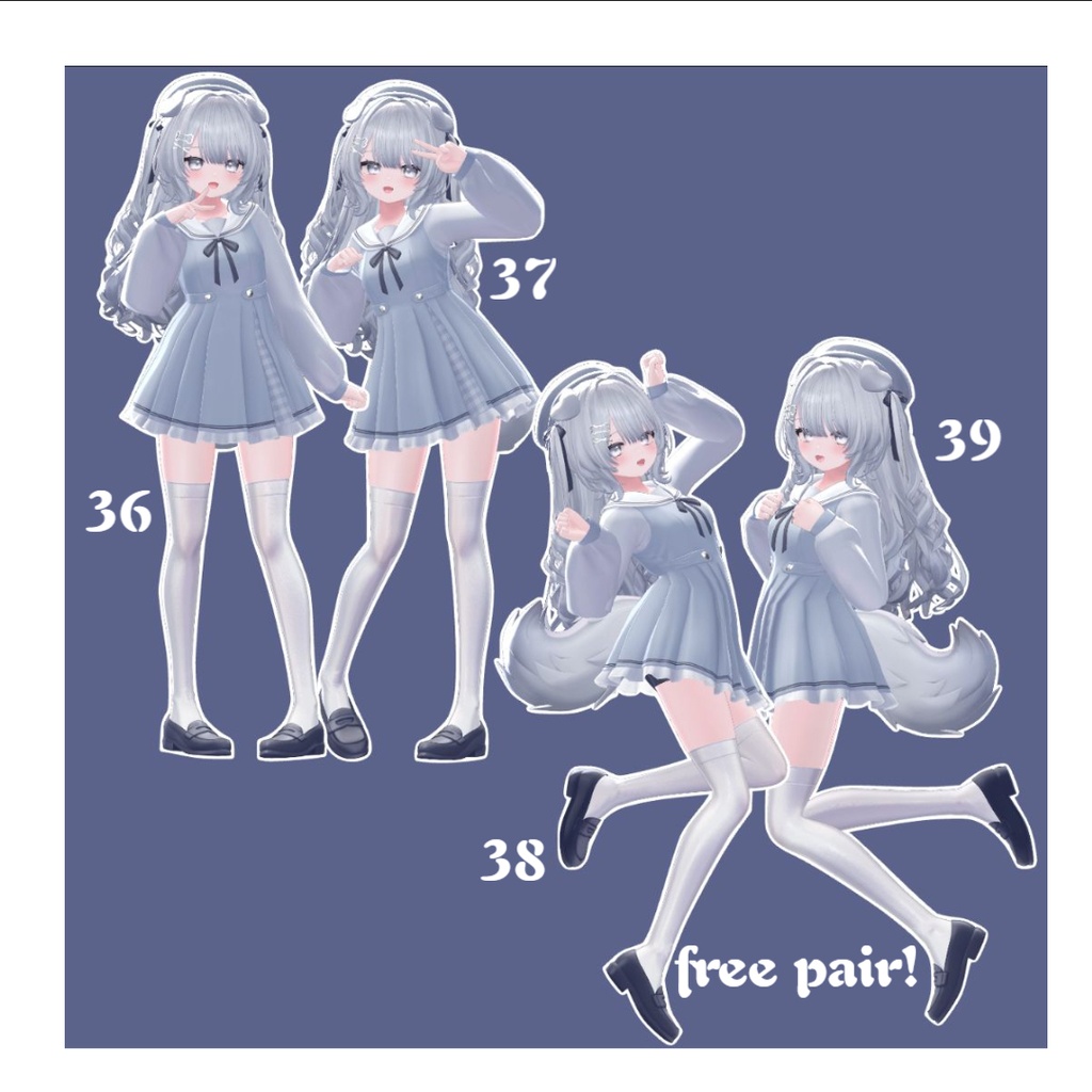 【無料あり】【2アバター対応】girls sweet pose set ♡ 40種
