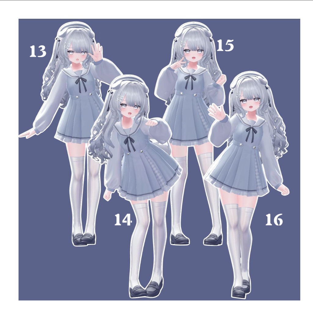 【無料あり】【2アバター対応】girls sweet pose set ♡ 40種