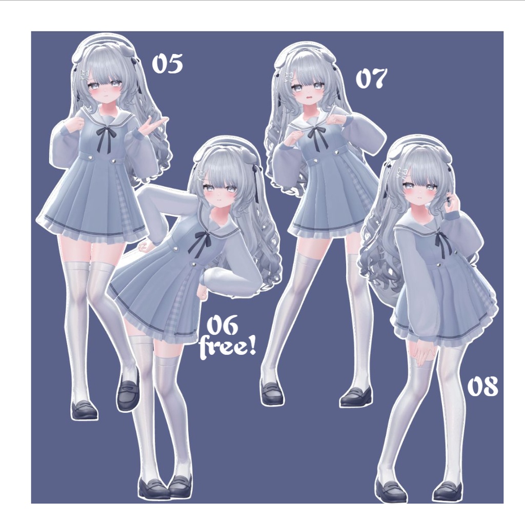 【無料あり】【2アバター対応】girls sweet pose set ♡ 40種