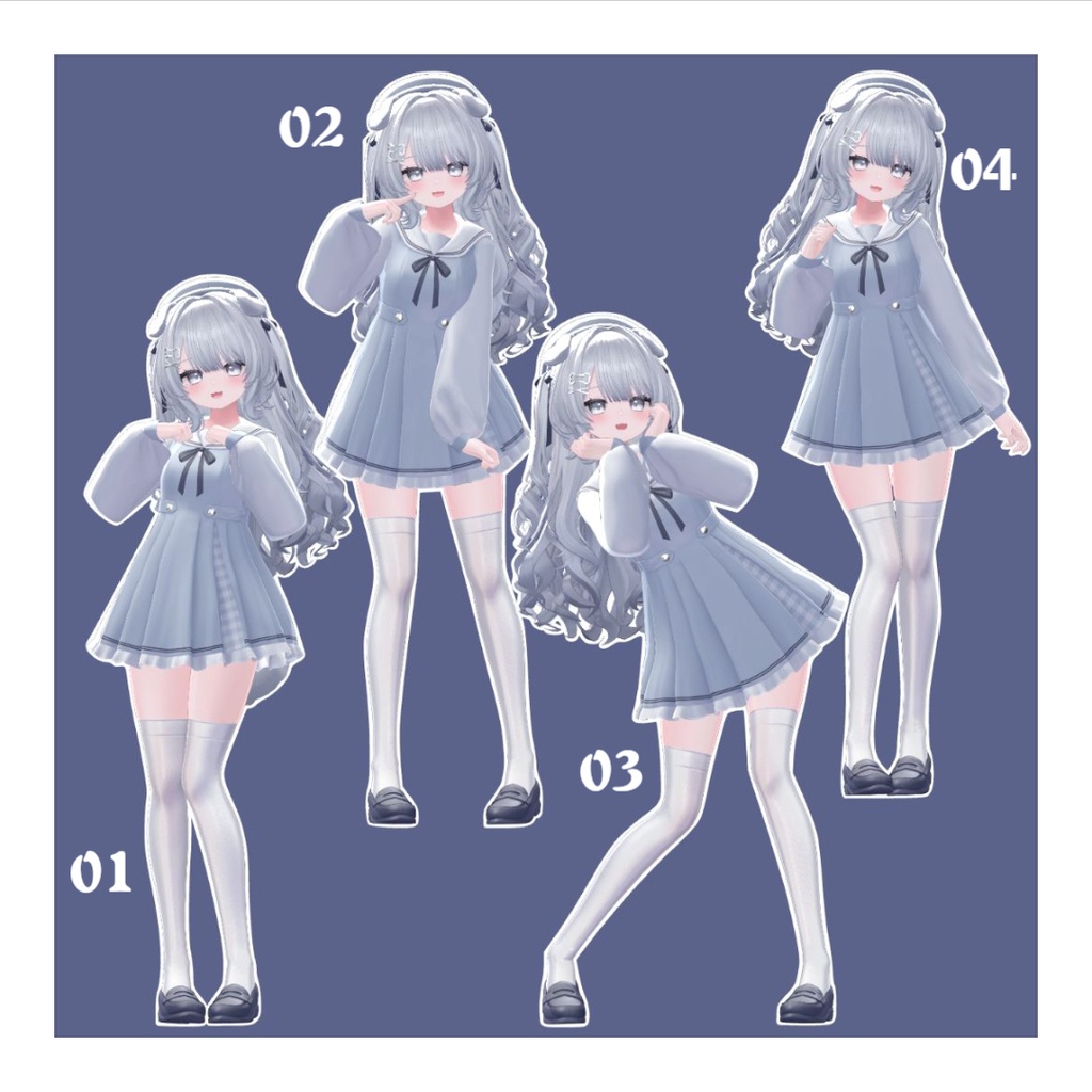 【無料あり】【2アバター対応】girls sweet pose set ♡ 40種