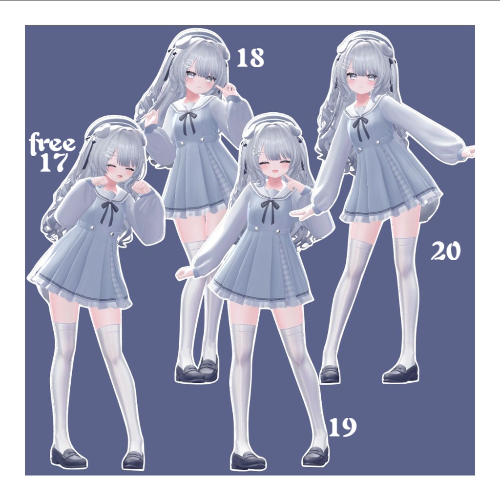 【無料あり】【2アバター対応】girls sweet pose set ♡ 40種