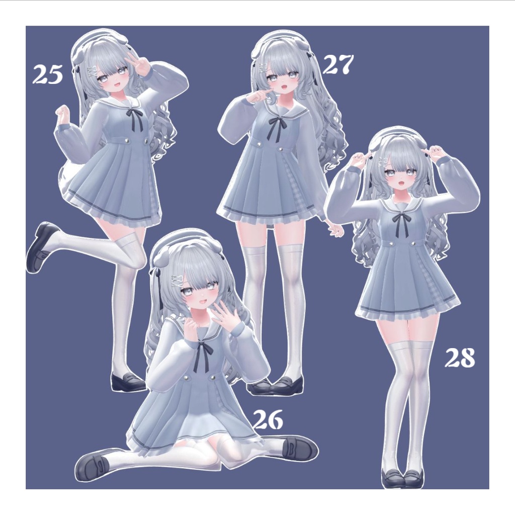 【無料あり】【2アバター対応】girls sweet pose set ♡ 40種