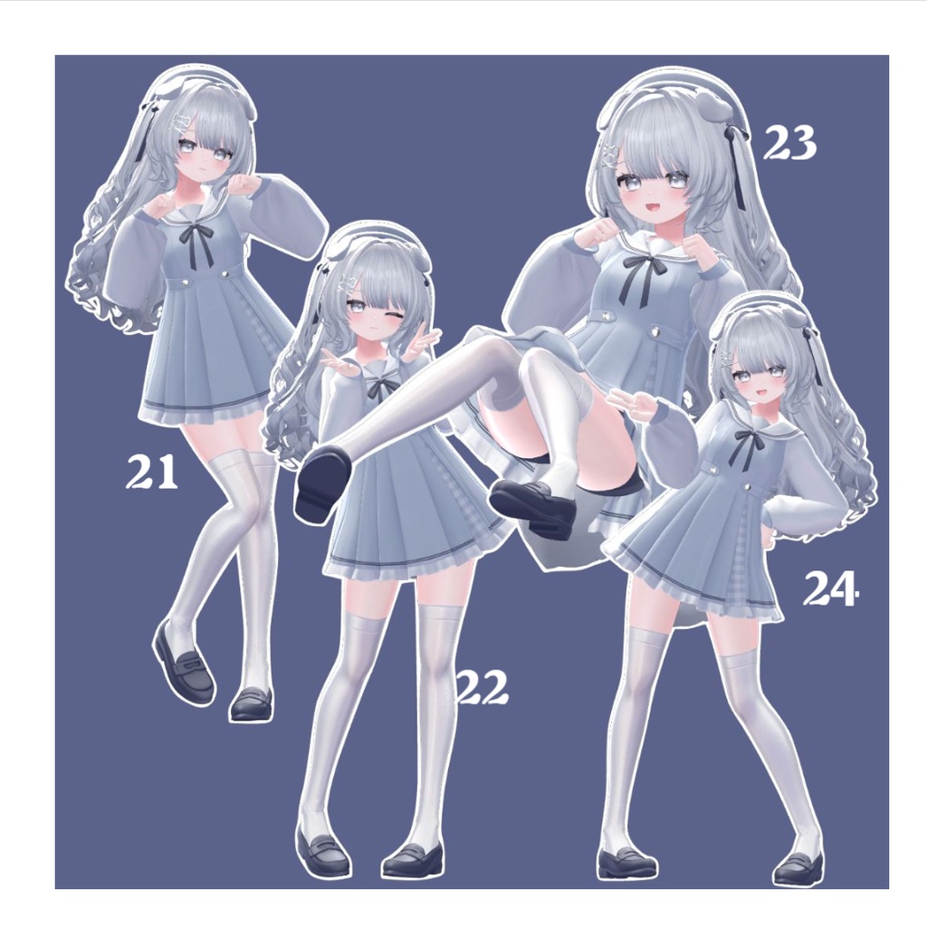 【無料あり】【2アバター対応】girls sweet pose set ♡ 40種