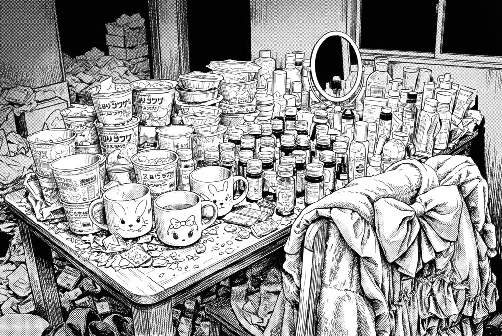 【無料有】汚部屋の背景素材(地雷系/独身男)【漫画/ゲーム用】