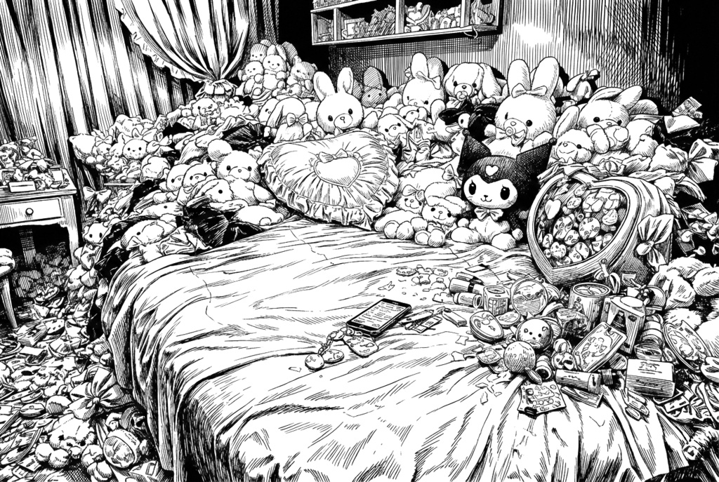 【無料有】汚部屋の背景素材(地雷系/独身男)【漫画/ゲーム用】