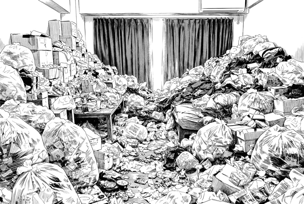 【無料有】汚部屋の背景素材(地雷系/独身男)【漫画/ゲーム用】