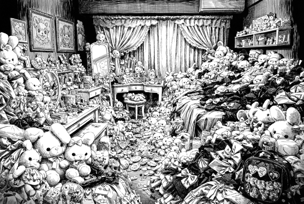 【無料有】汚部屋の背景素材(地雷系/独身男)【漫画/ゲーム用】