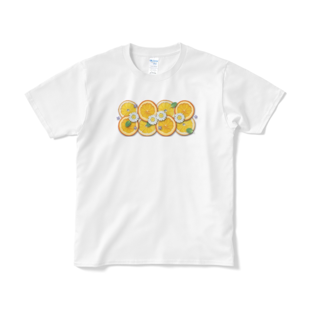 オレンジ 半袖tシャツ 白 Peach Pine Booth