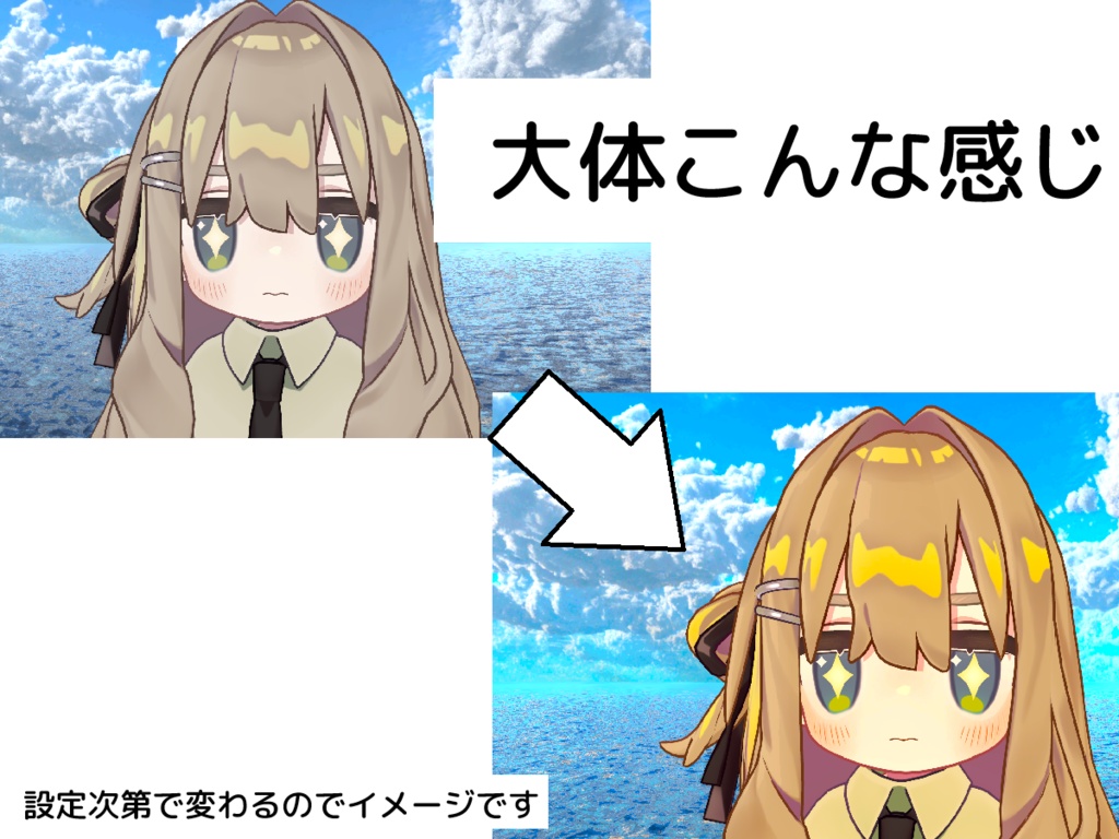 アバターだけでレタッチもどきをするギミック