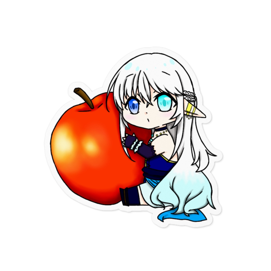 ちびハクちゃん リンゴハグステッカー