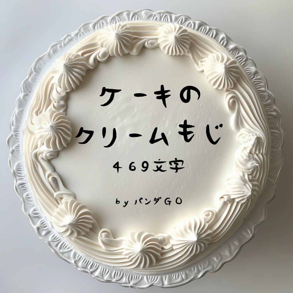 ケーキのクリームもじ