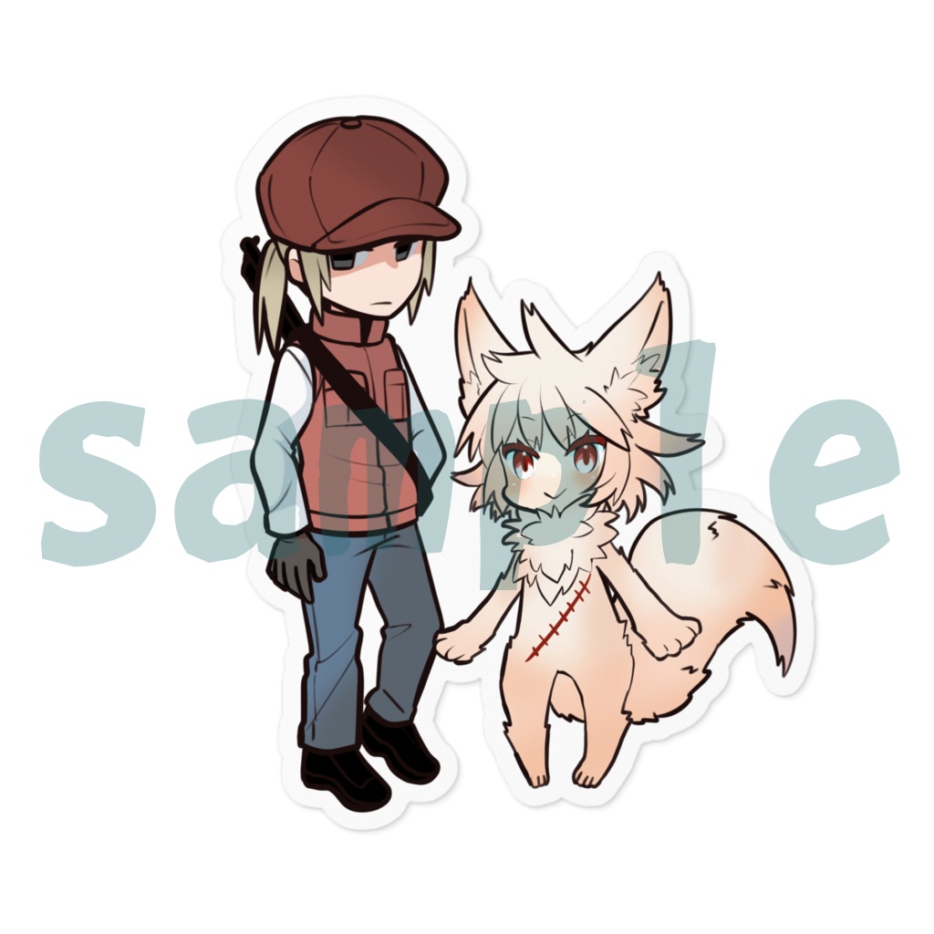 狼ちゃんと狩人ステッカー