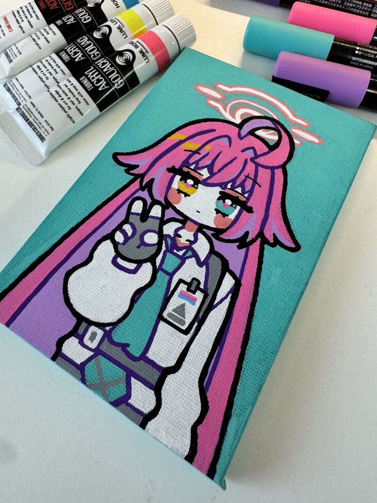 ブルーアーカイブ　小鳥遊ホシノ　ポスカ　アクリル画　原画　絵画