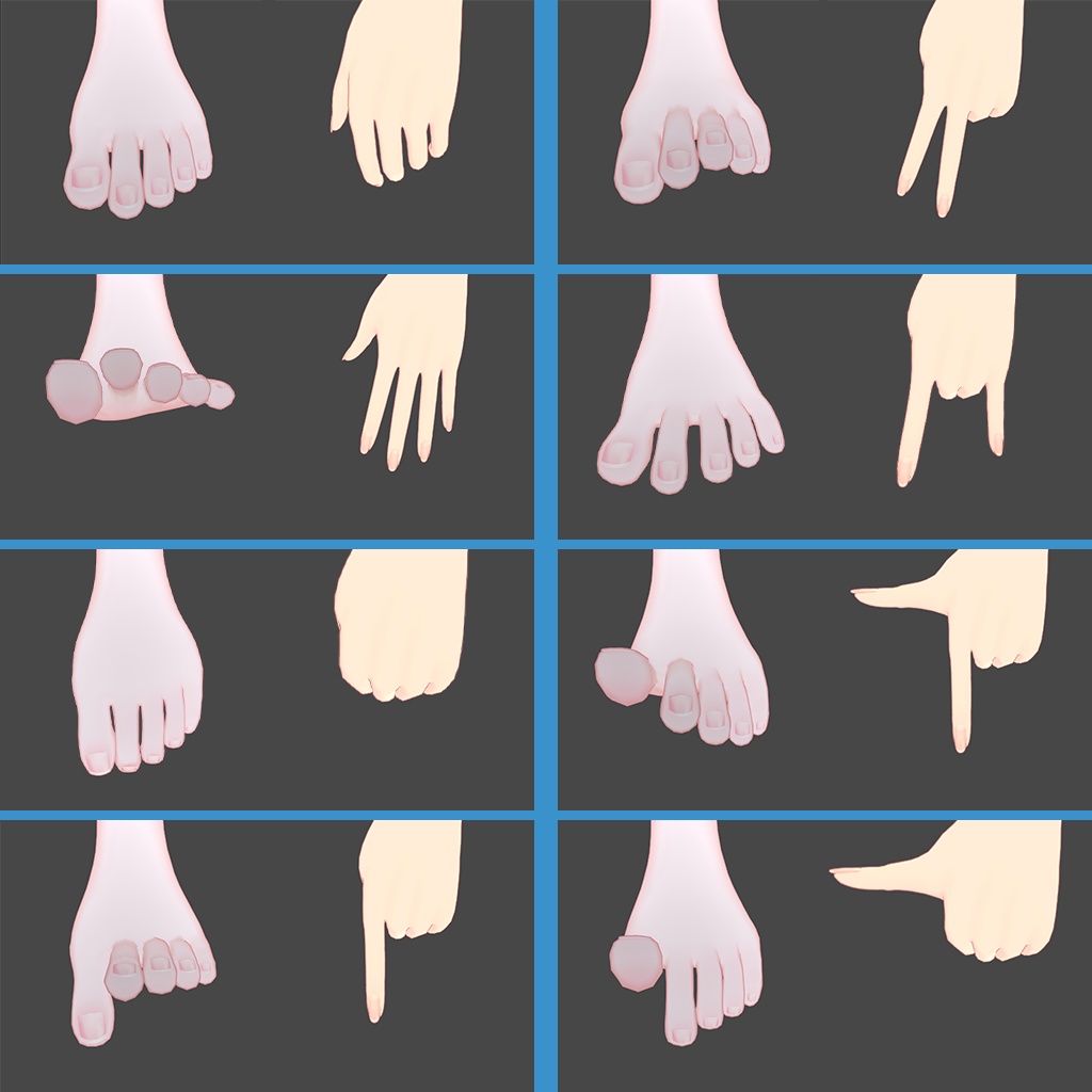【VRChat】【汎用】付プラス可能な足3Dモルデル「wkyfeet」【MA対応】