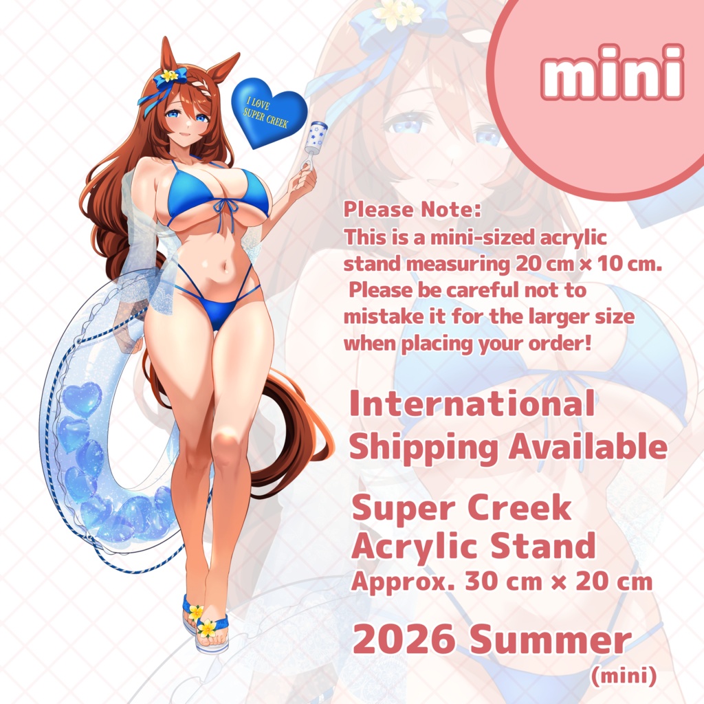 (International Shipping Available) Super Creek Big Acrylic Stand Approx. 20cm × 10cm “2026 Summer”(mini)