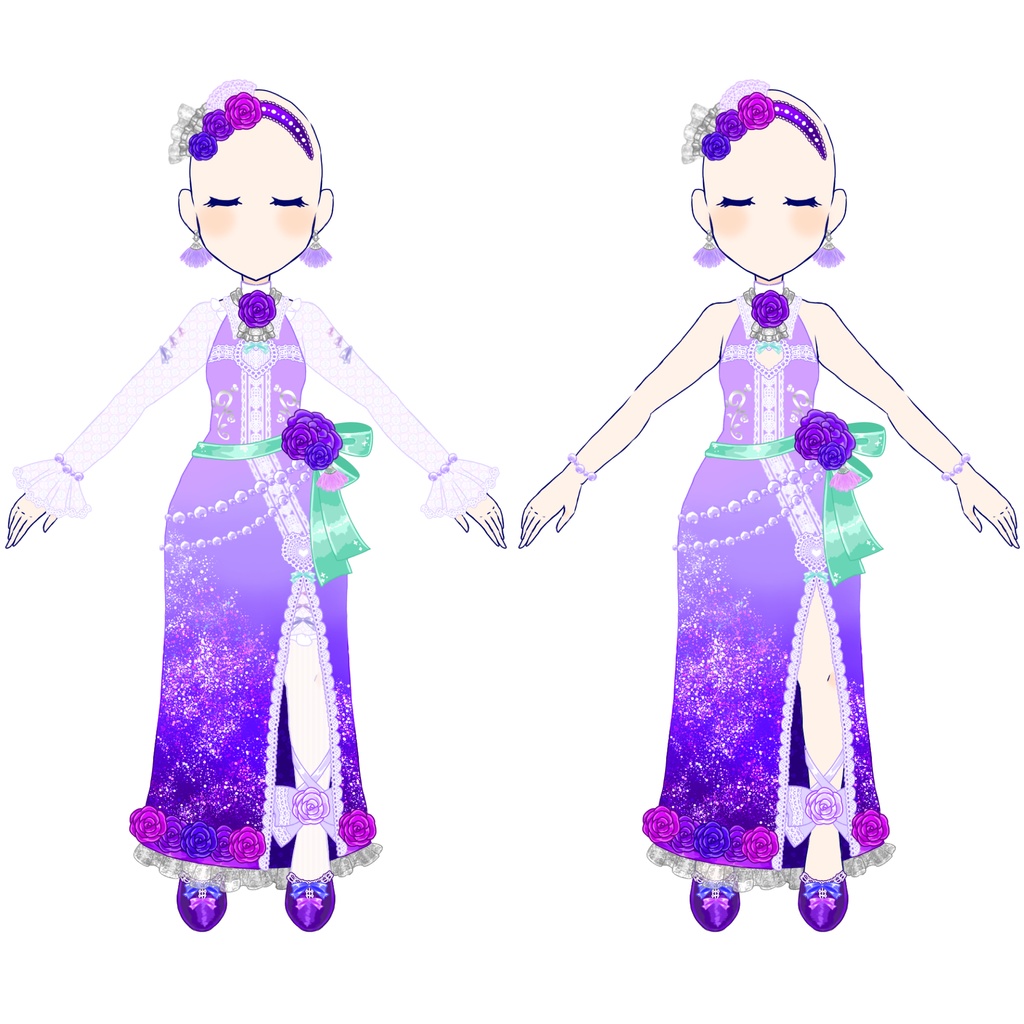 【全5色】ローズドレスコレクション🌹✨ロリータ衣装素材(Vライバー向け)