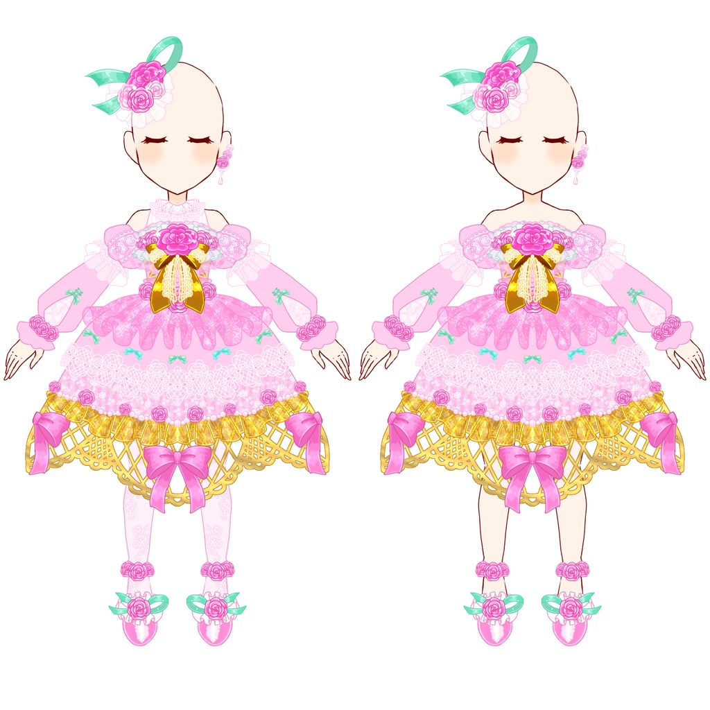 【全5色】ローズドレスコレクション🌹✨ロリータ衣装素材(Vライバー向け)