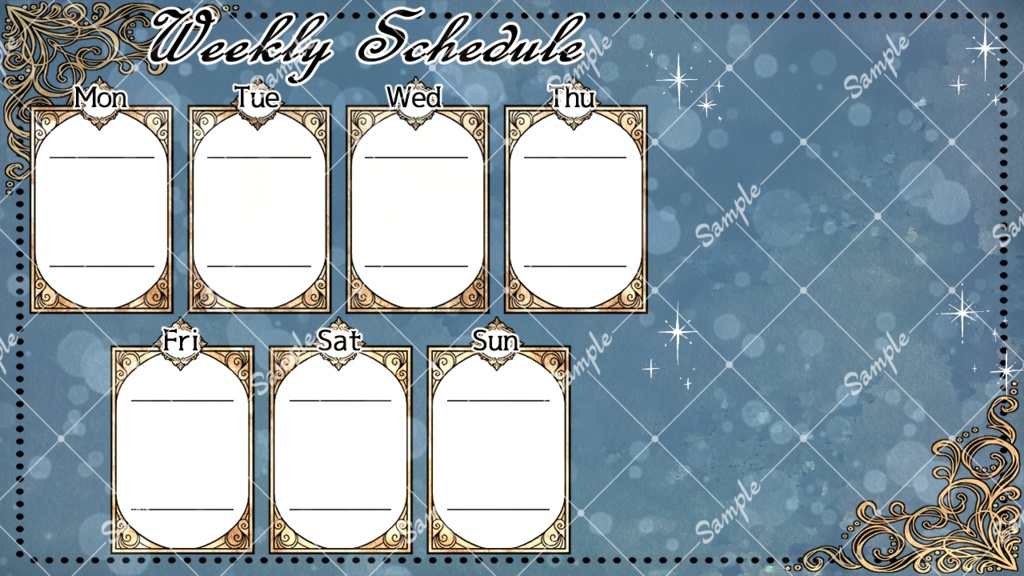 【フリー素材】Vtuber週間配信スケジュール表(ロココ)