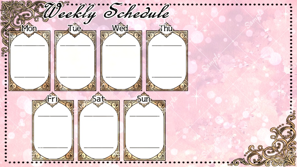 【フリー素材】Vtuber週間配信スケジュール表(ロココ)