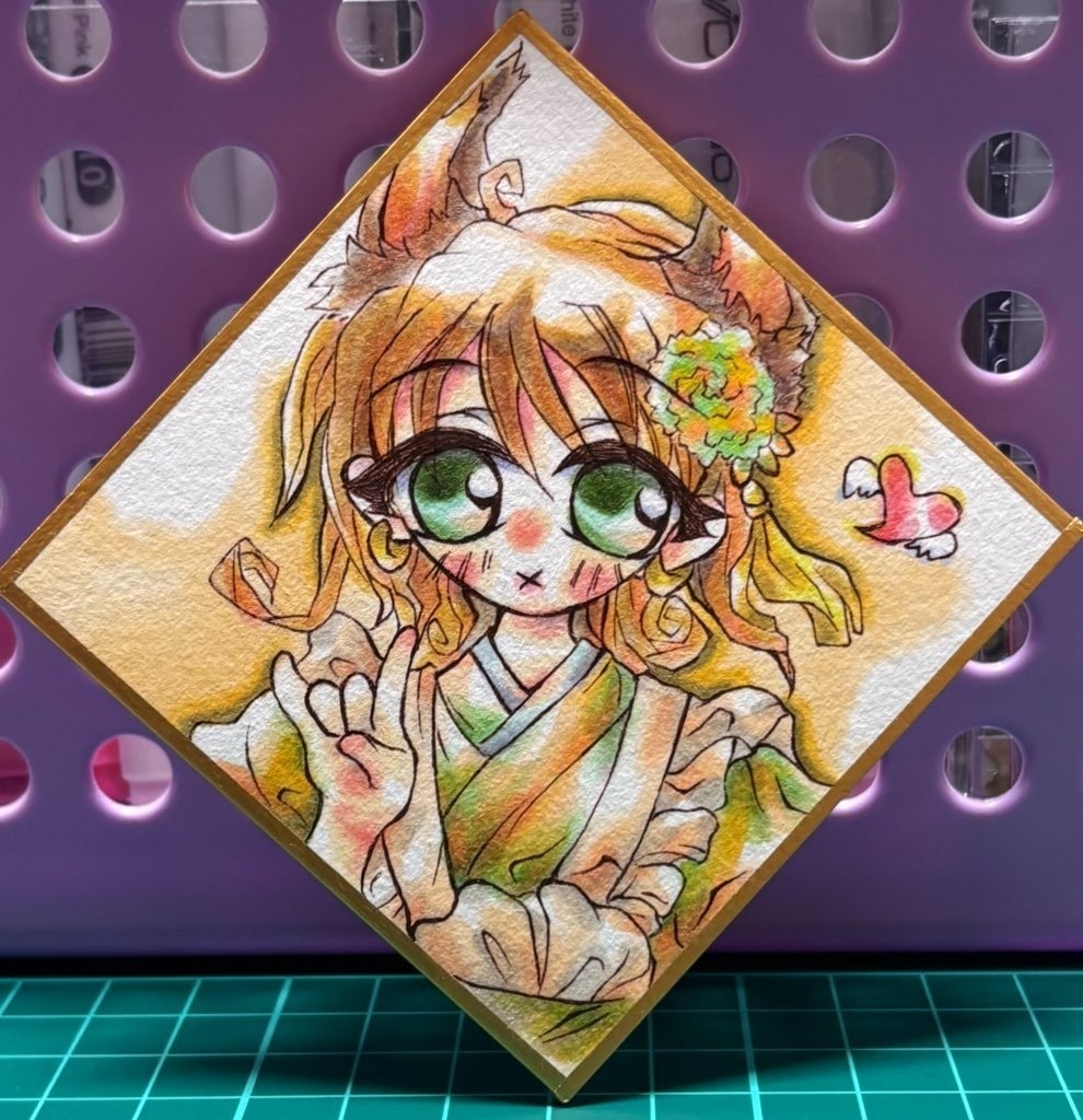 ケモ耳ウィッチーズ　キョウカ　豆色紙