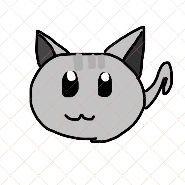 IRIAM対応　ミニキャラ　灰色の猫
