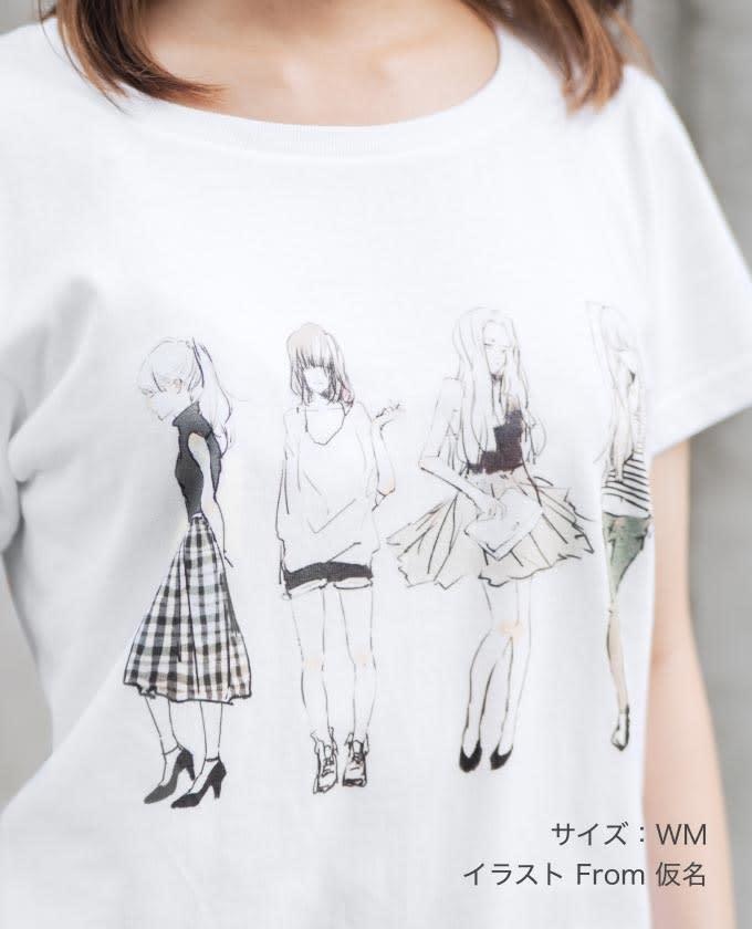 レディースTシャツ - 白(前面のみ・両面)