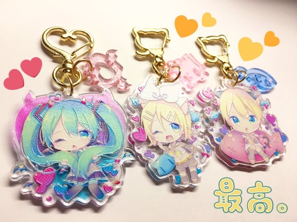 リンにゃんのラメアクキー(1枚ステッカー付き!)【期間限定!受注生産再販版(11月22日~12月6日)】