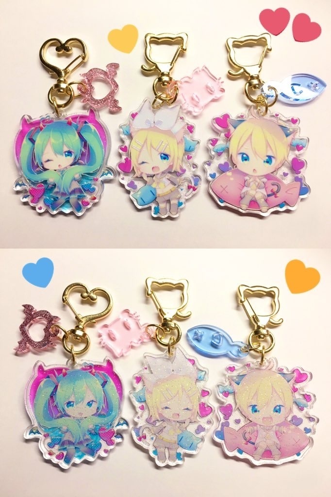 リンにゃんのラメアクキー(1枚ステッカー付き!)【期間限定!受注生産再販版(11月22日~12月6日)】