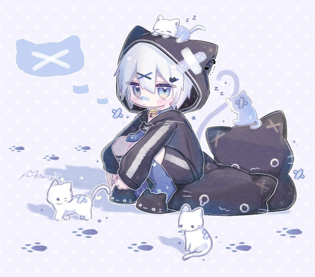 猫耳パーカーくん アクリルキーホルダー