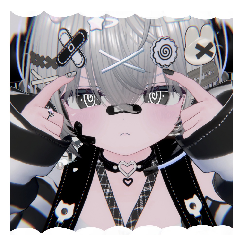 【光る!】ぐるぐるアイテクスチャ&色白スキン【VRChat】【シフォン専用】【Eyes Texture】