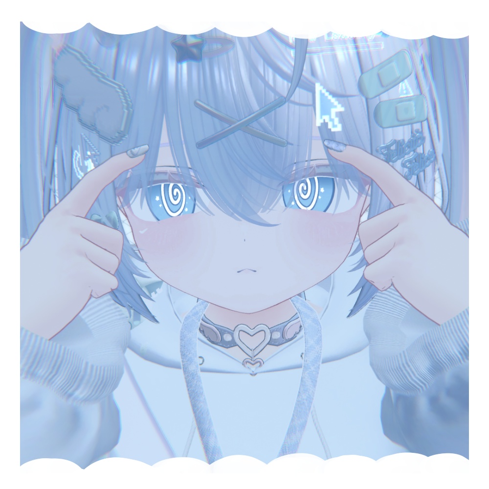 【光る!】ぐるぐるアイテクスチャ&色白スキン【VRChat】【シフォン専用】【Eyes Texture】