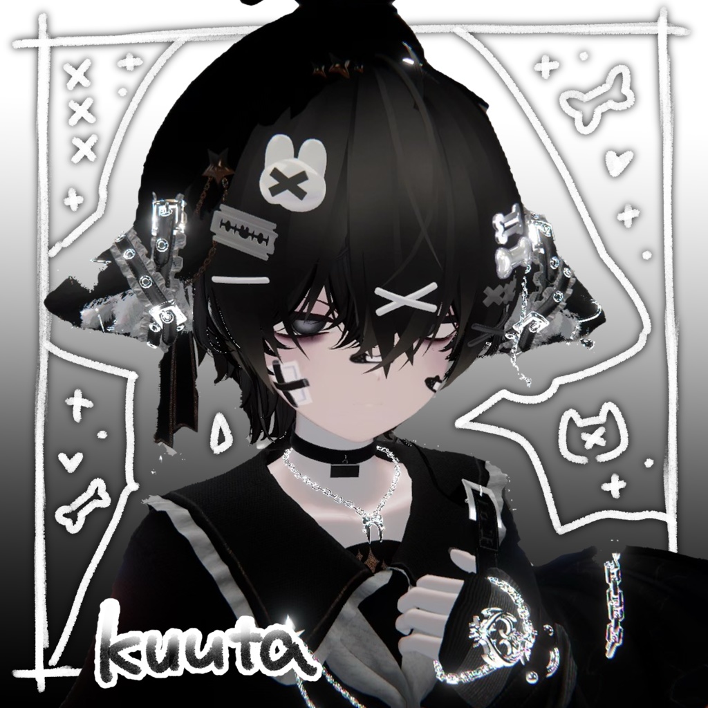 【9アバター対応】Cat-Makeup&EyeTeture- Ver.絆創膏