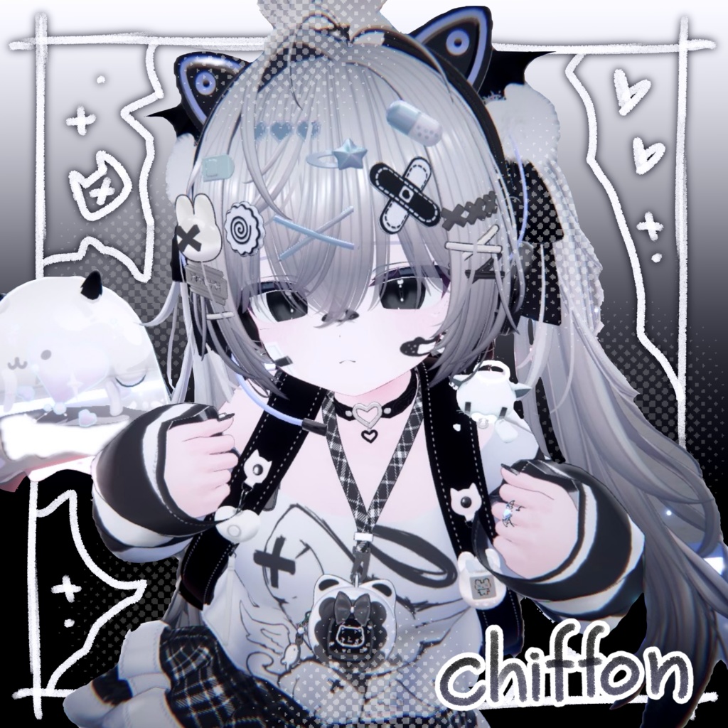 【9アバター対応】Cat-Makeup&EyeTeture- Ver.絆創膏