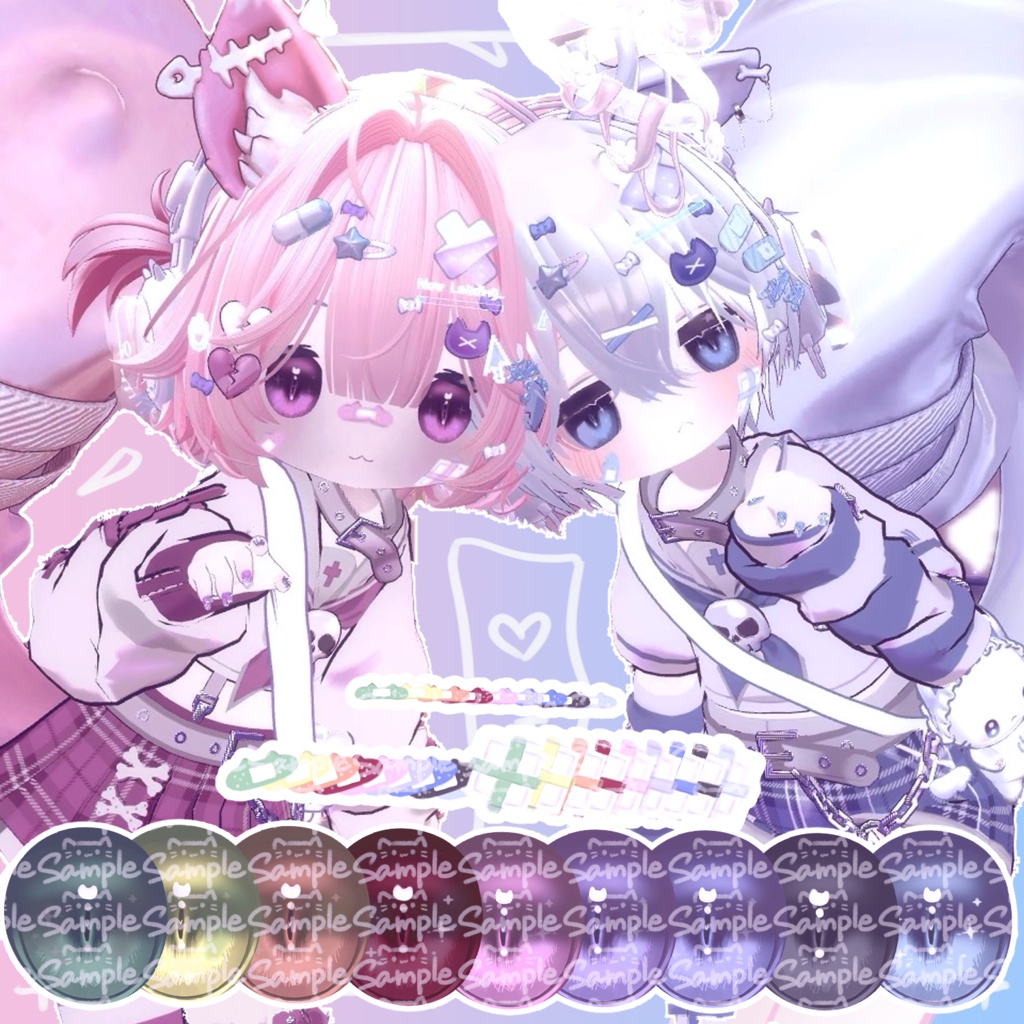 【9アバター対応】Cat-Makeup&EyeTeture- Ver.絆創膏