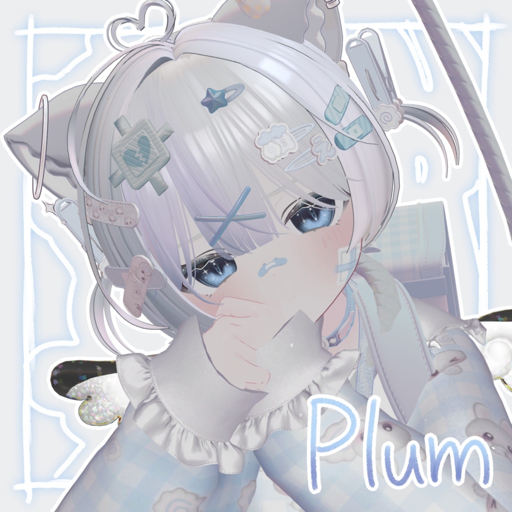 【10アバター対応】Cat-Makeup&EyeTeture- Ver.絆創膏 +Plum対応追加