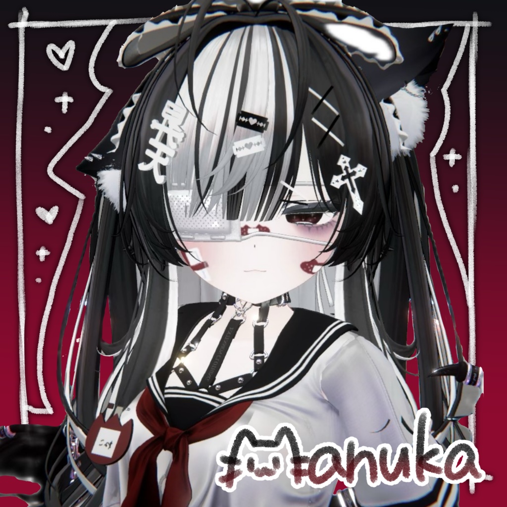 【9アバター対応】Cat-Makeup&EyeTeture- Ver.絆創膏