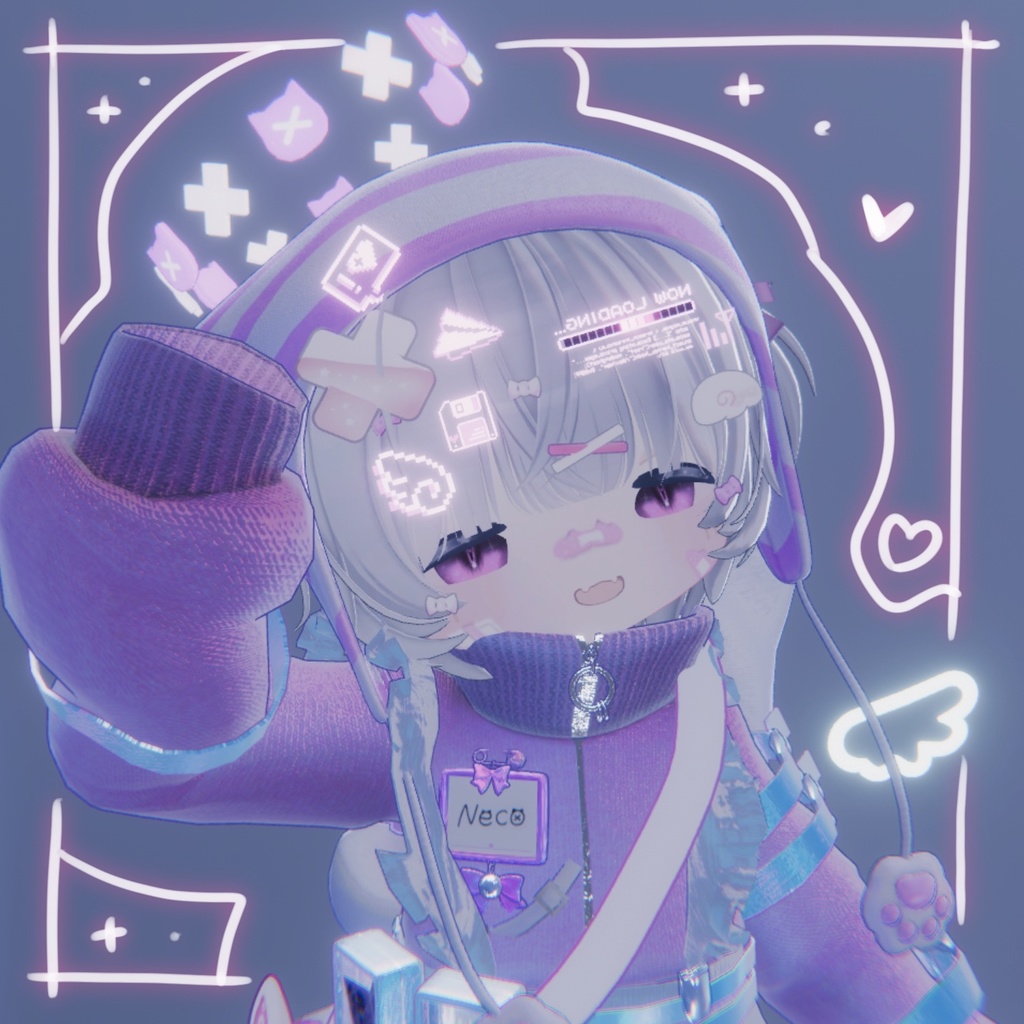 回って光る!サイバーねこばつヘイロー【VRChat】